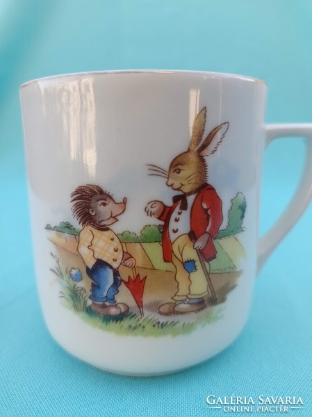 Péter Rabbit fairy tale mug, children's porcelain mug