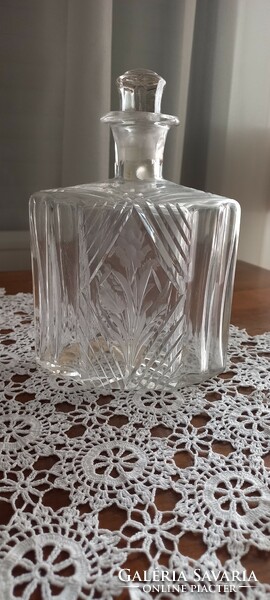 Beautiful art deco polished whiskey glass with glass stopper