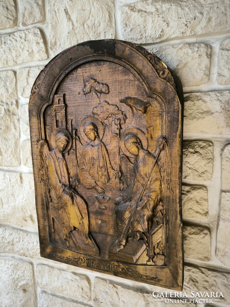 Carved wall picture solid wood icon type.Orthodox
