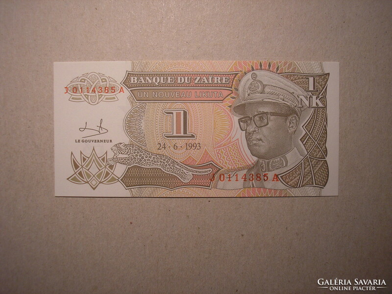 Zaire - 1 új Likuta 1993 UNC