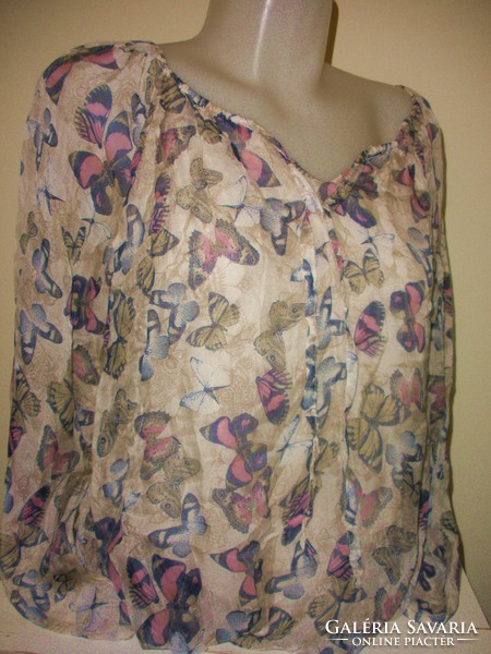 Silk blouse with butterflies