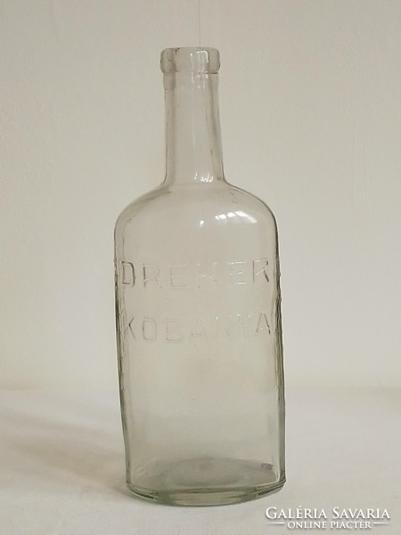Antik régi Dreher Kőbánya likőrös üveg italos lapos palack szeszfőzde RITKA