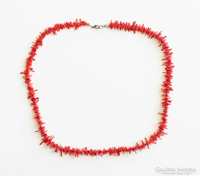 Vörös korall nyaklánc - nyakék, ékszer (60 cm)