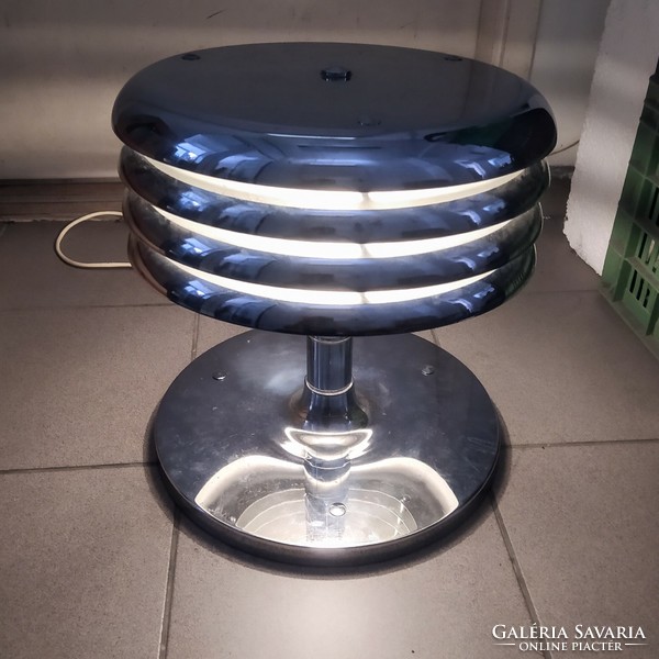 Retró krómozott iparművészeti asztali lámpa  -  Borsfay