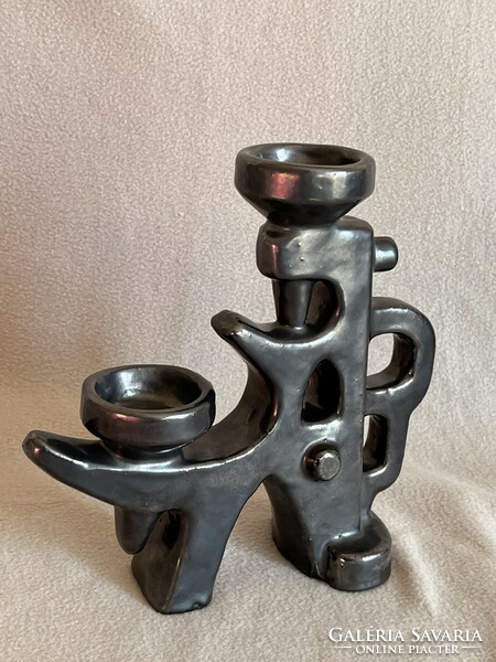 Modernist figural ceramic candle holder (c0029)