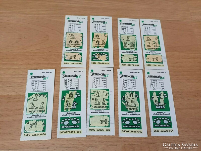 For collectors .- 9 Pcs lucky eb'ii old scratch card game