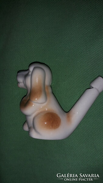 Retro porcelain puppy figure, which is also a working whistle, 5 cm according to the pictures 1.