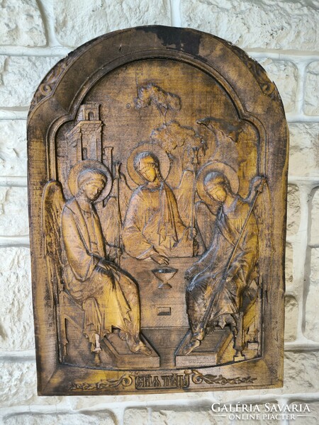Faragott Fali kép tömör fa Ikon jellegű.Orthodox