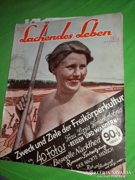 1932. Vintage antique German lachendes leben naturist adult erotic magazine according to incomplete pictures