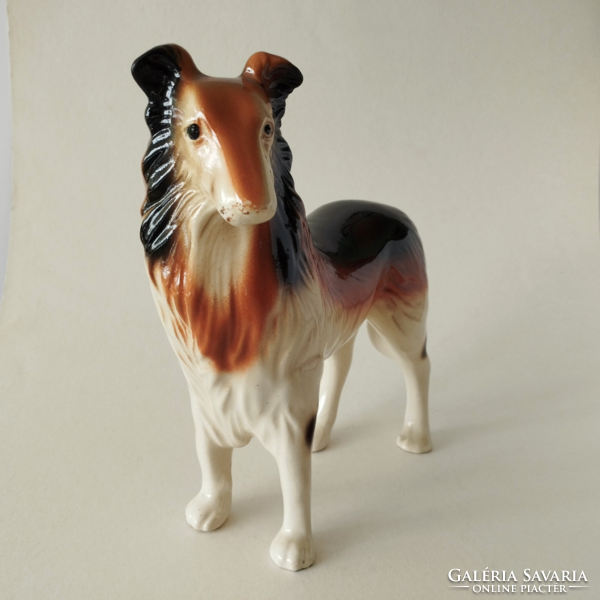 Rare, large porcelain Scottish shepherd dog figure, statue, nipp