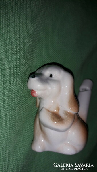 Retro porcelán kiskutya figura amely működő használható síp is egyben 5 cm a képek szerint 1.