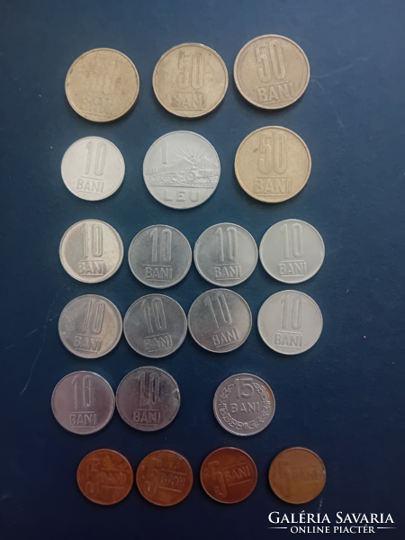 1 Lei leu Romanian coin and 345 bani change