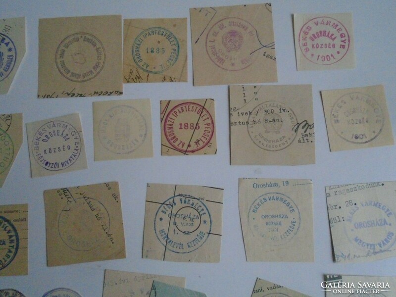 D202395 OROSHÁZA    régi bélyegző-lenyomatok  34+ db.   kb 1900-1950's