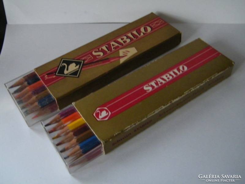 Vintage Swan Stabilo színes ceruzák dobozban 2x12 db