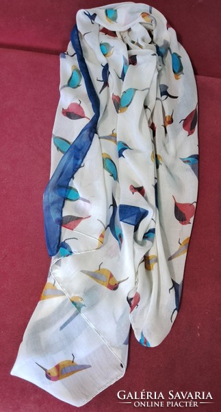 Women's colorful bird scarf, stole (l4642)