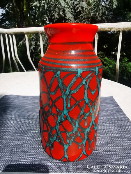 Retro red vase, 23 cm