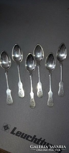 Coffee spoon set with 6 engraved monograms