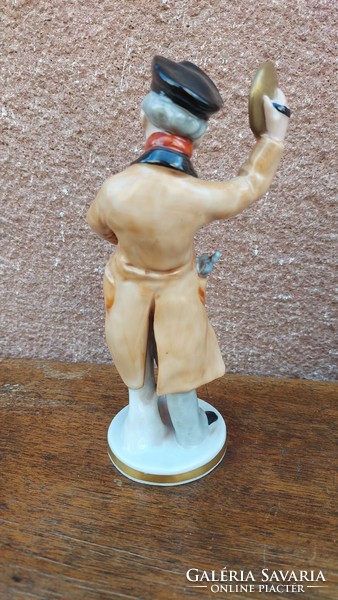 German porcelain figure, man with a cymbal, flawless