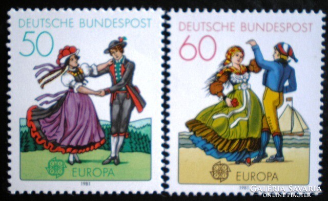 N1096-7 / Germany 1981 europa cept : folklore stamp series postal clear