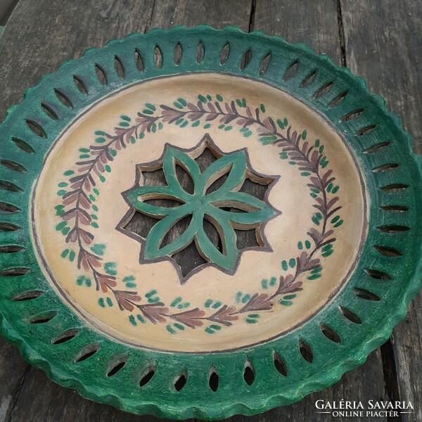 Old folk earthenware plate