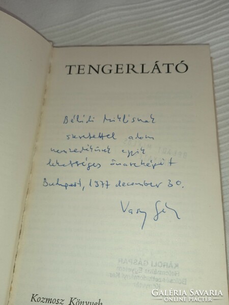 Géza Vasy (ed.) Tengerlátó /ed. Dedicated by - /dedicated copy!/