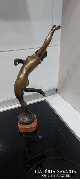 Jenő Kerényi bronze statue of a dancing woman