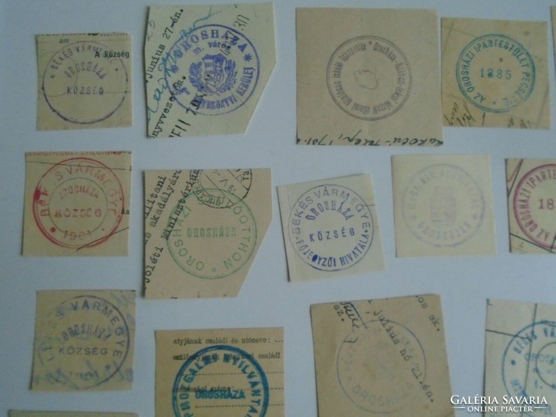 D202395 OROSHÁZA    régi bélyegző-lenyomatok  34+ db.   kb 1900-1950's