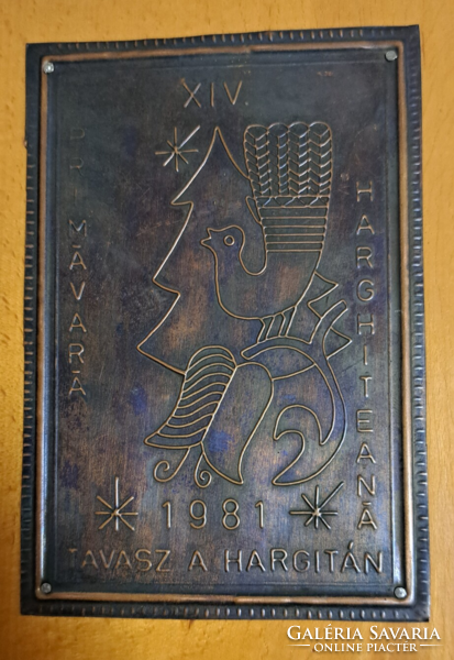 Spring in Hargitán bronze plaque