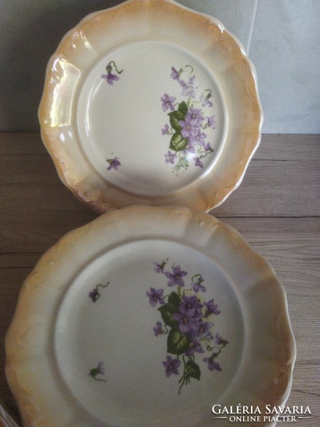 Zsolnay iris violet pattern, chandelier glazed plates 11 pcs