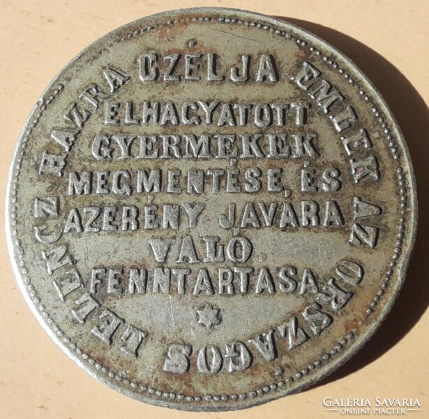 1869 commemorative medal for the foundation of the National Lelencház. 32 mm