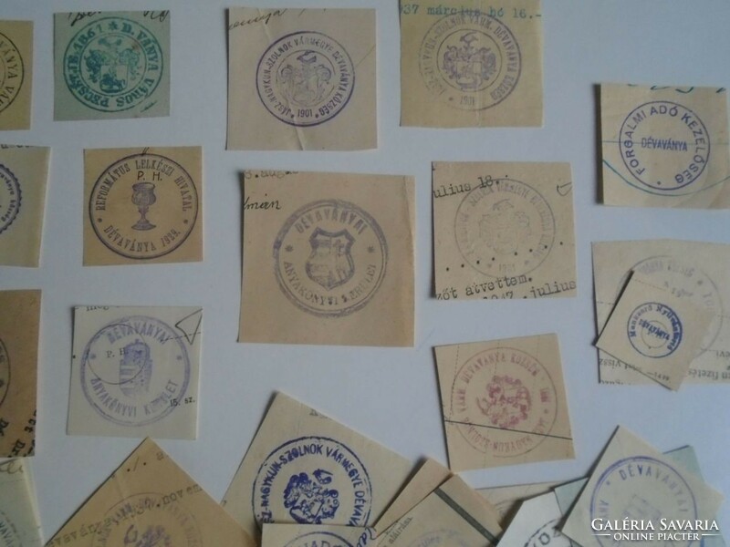 D202386 DÉVAVÁNYA régi bélyegző-lenyomatok  36 db.   kb 1900-1950's