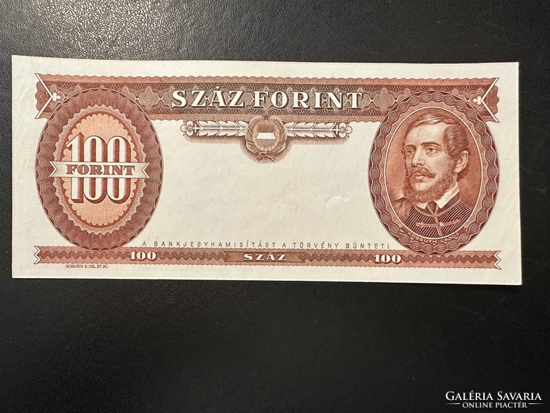 100 Forint Bankjegy 1957-1989. Elrontott nyomat, mivel, alapnyomat nincs!! UNC!! RITKA!!