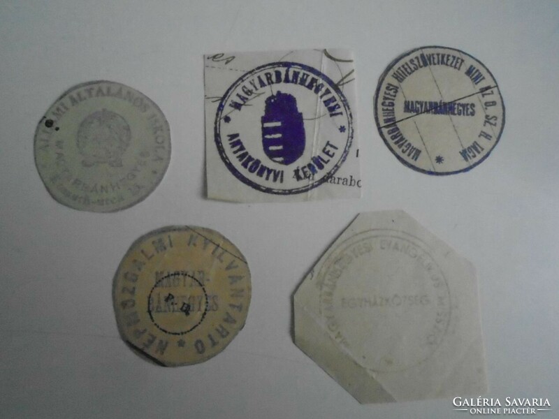 D202393 MAGYARBÁNHEGYES    régi bélyegző-lenyomatok  5 db.   kb 1900-1950's