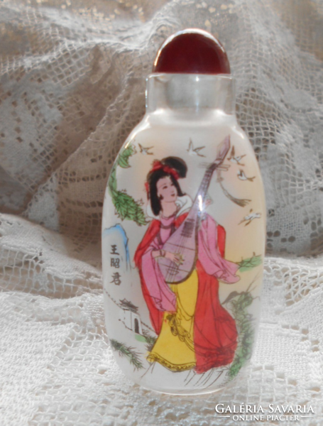 Kínai jelzett  belül festett illatszeres üveg