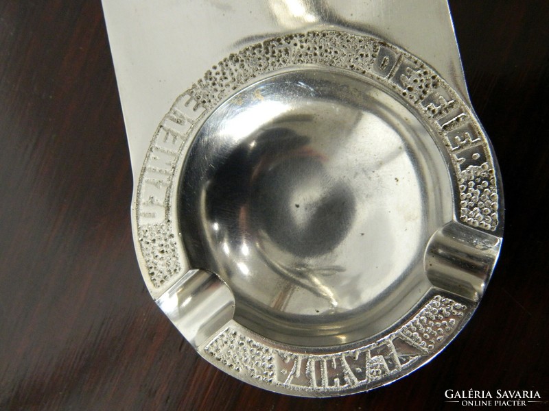 Original art deco / bauhaus chromed metal ashtray / decorative object