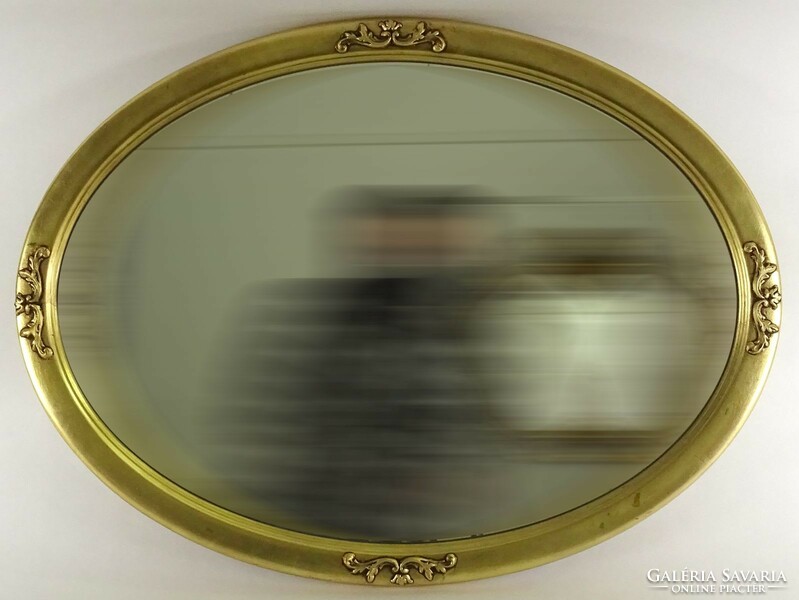 1R063 Ovális alakú hibátlan aranyozott tükör 77 x 57 cm