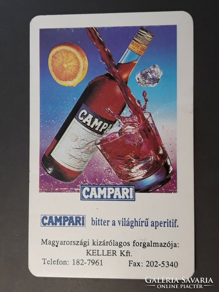 Card calendar 1995 - retro, old pocket calendar with inscription Campari bitter the world famous aperitif