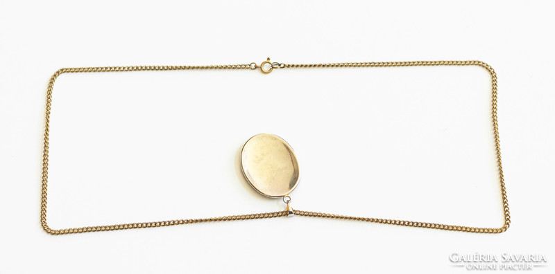 Vintage toledói medál Dávid csillag mintával aranyszínű lánccal - spanyol damaszkén damascene nyakék