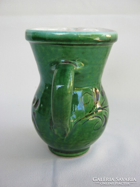 Green glazed ceramic small jug