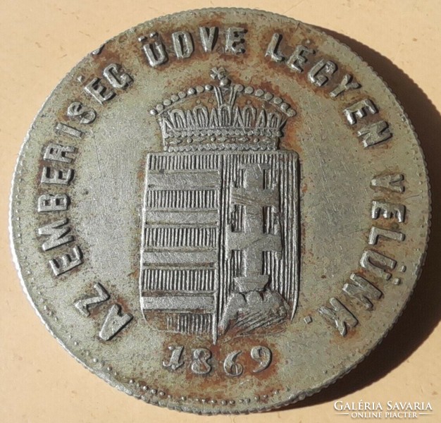 1869 commemorative medal for the foundation of the National Lelencház. 32 mm