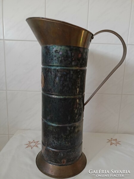 Old, large, metal alloy pitcher, floor vase, umbrella stand HUF 12,900