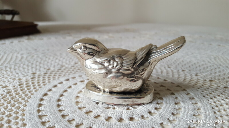 Gyönyörű Gioellerie Lavinia ezüstözött kis madár figura