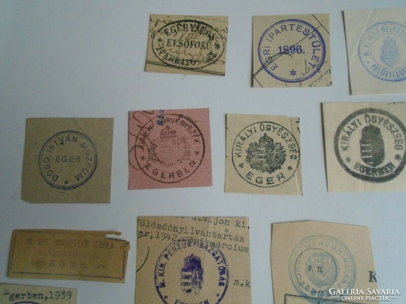 D202377  EGER  régi bélyegző-lenyomatok  51 db.   kb 1900-1950's