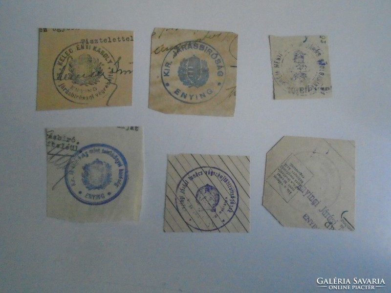 D202374 ENYING  régi bélyegző-lenyomatok  6 db.   kb 1900-1950's