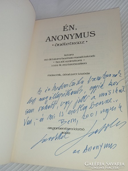 Mária Hegedős (ed.) Me, anonymous - autobiography /ed. Dedicated by - /dedicated copy!/