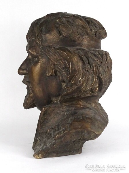 1R068 Lajos Józsa: Károly Szegvár painter bronze bust 43 cm 24.5Kg!