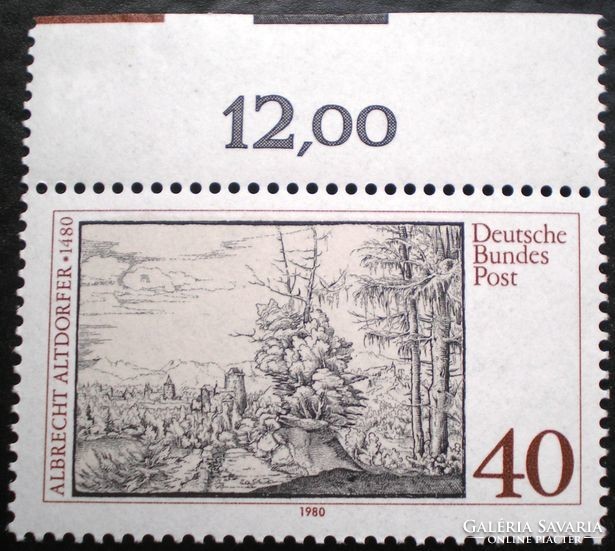 N1067sz / Németország 1980 Albrecht Altdorfer festő bélyeg postatiszta ívszéli összegzőszámos