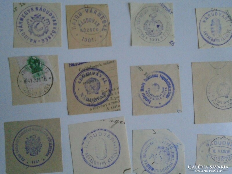 D202388  NÁDUDVAR    régi bélyegző-lenyomatok  25 db.   kb 1900-1950's
