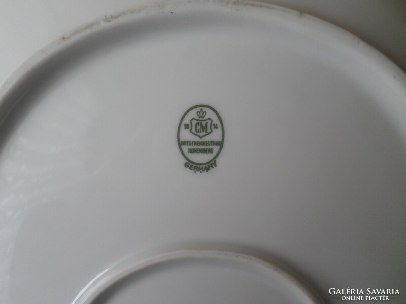 Hutscehreuther Bavarian white porcelain bowl with gold border 27 x 42 cm