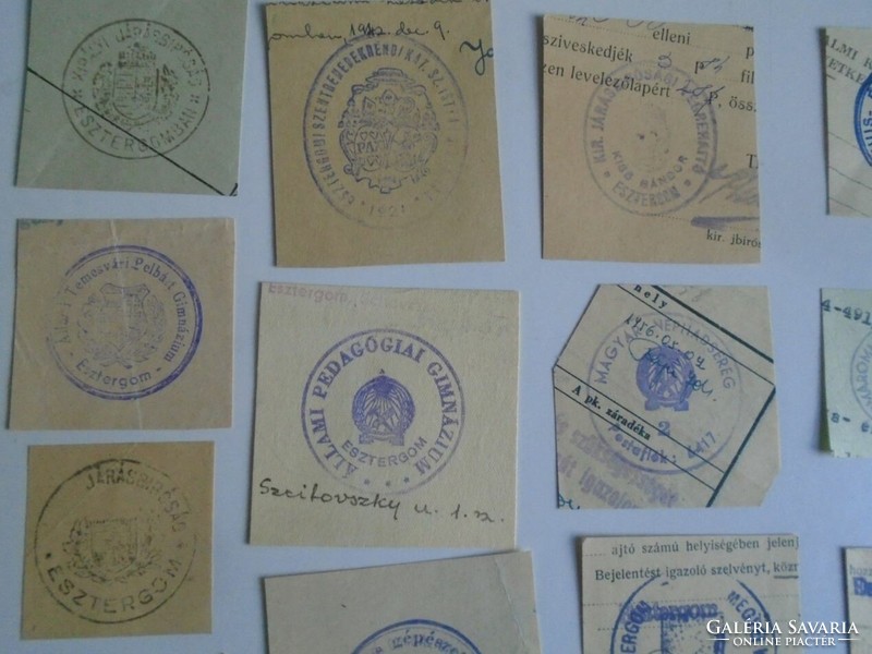 D202373 ESZTERGOM  régi bélyegző-lenyomatok  29 db.   kb 1900-1950's